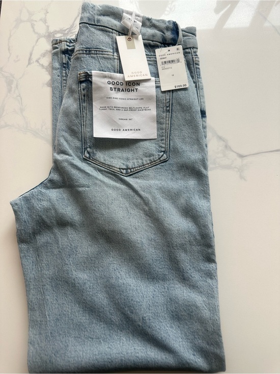 Good American Denim - Good American Straight Jeans - Light Blue